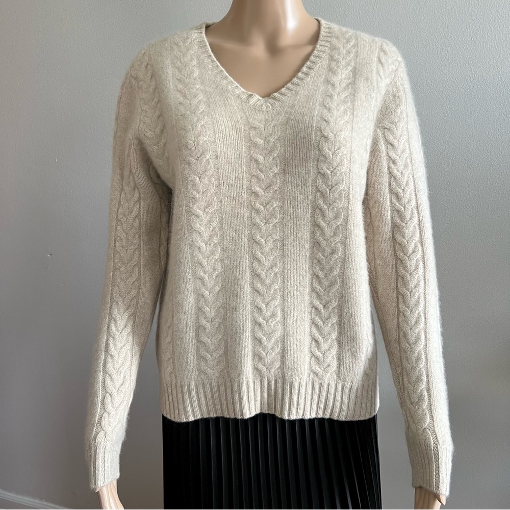 Joseph & Lyman 100% Cashmere V-Neck Sweater Cable Knit Men's Size S